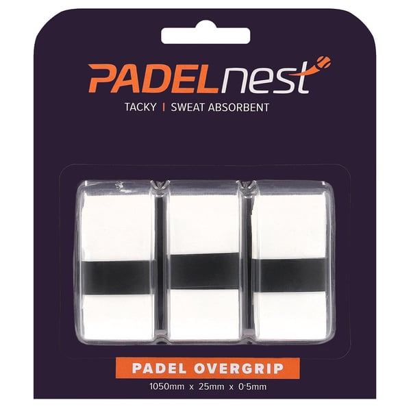 Padelnest, 3x Overgrips - Tacky - White