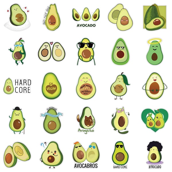 Pakke med Klistremerker - Avokado