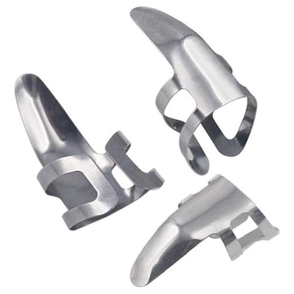 3x Fingerplektrum till Gitarr - Rostfritt Stål