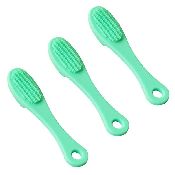 3x Silikoniset Sormiharjat Lemmikkieläimille - Vihreä