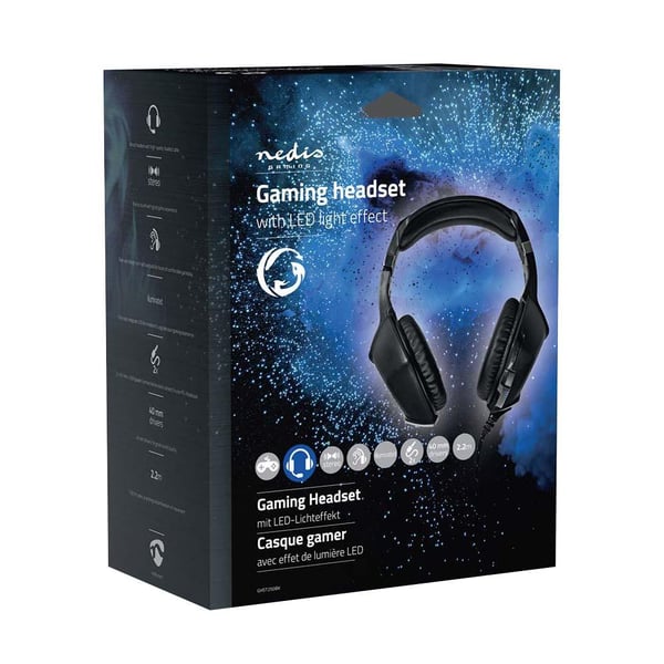 Gaming-headset, over-ear-LED-belysning