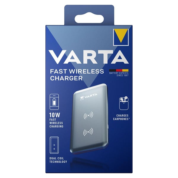 Langaton tehopankki 2000 mAh - Hopea