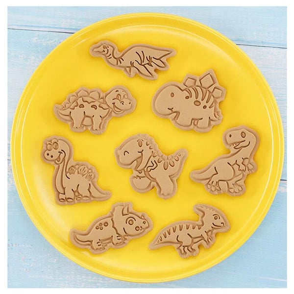 Små kakeformer av plast - dinosaurer - 8 stk