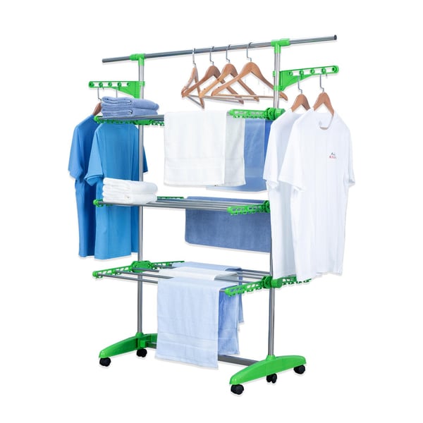 Funksjonelt klesstativ for tørking, grønt