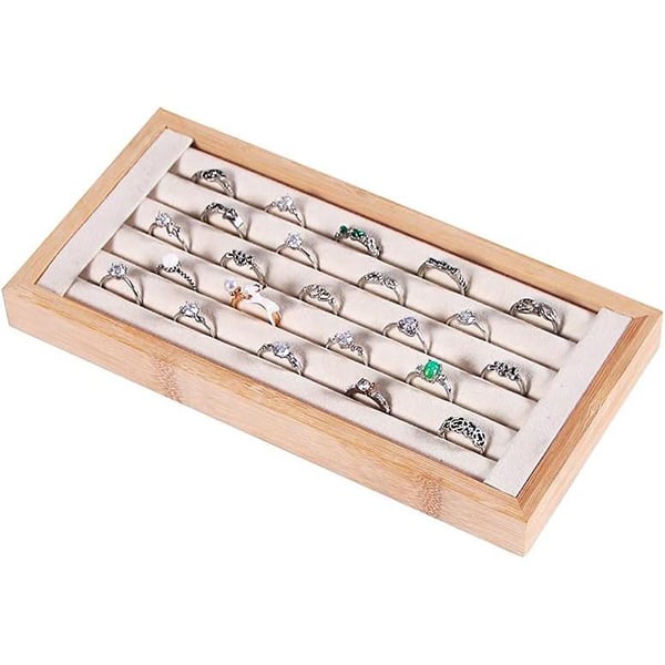 Ställ för Ringar - Bambu - Beige