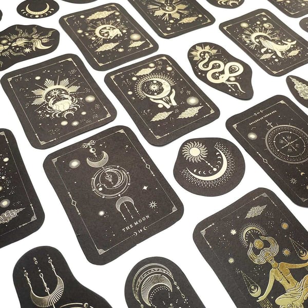 Tarrat - Tarot-kortit - kulta ja musta - 40 kpl