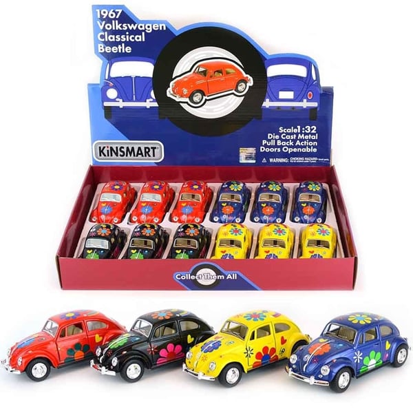 VW Beetle 1967 Blommig Bil med Pullback