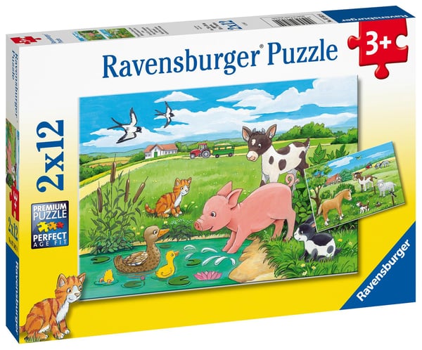 Ravensburger Baby Farm Animals Puslespil 2x12 brikker