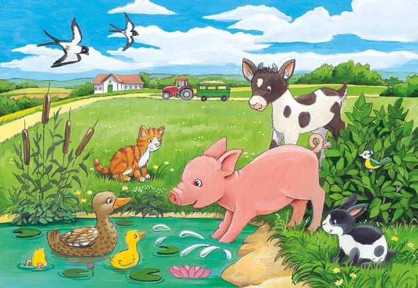 Ravensburger Baby Farm Animals Palapeli 2x12 palaa