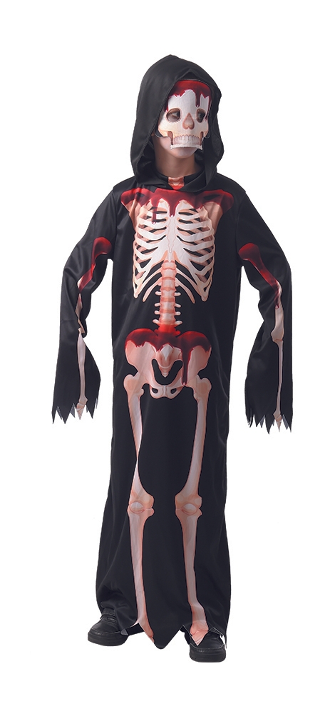 Blodigt skelet-kostume 134/140