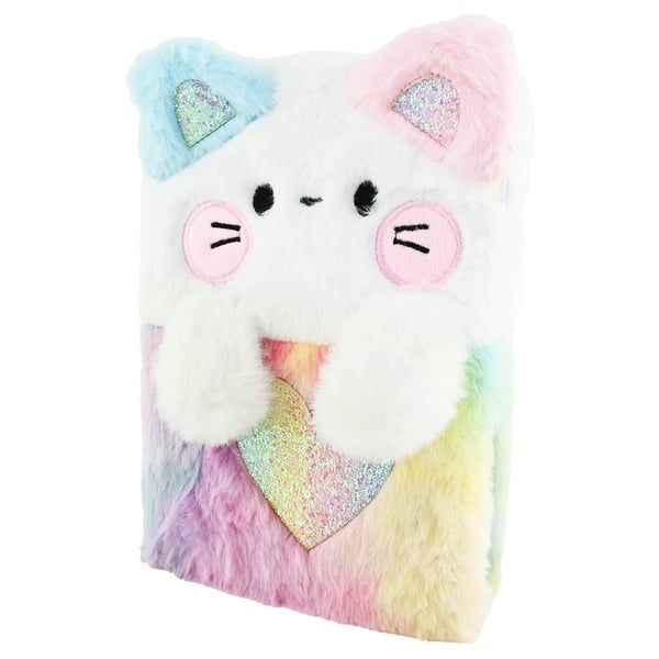 Notesbog Fluffy Cat med glitter