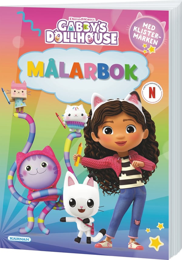 Gabbys Dollhouse Målarbok med klistermärken