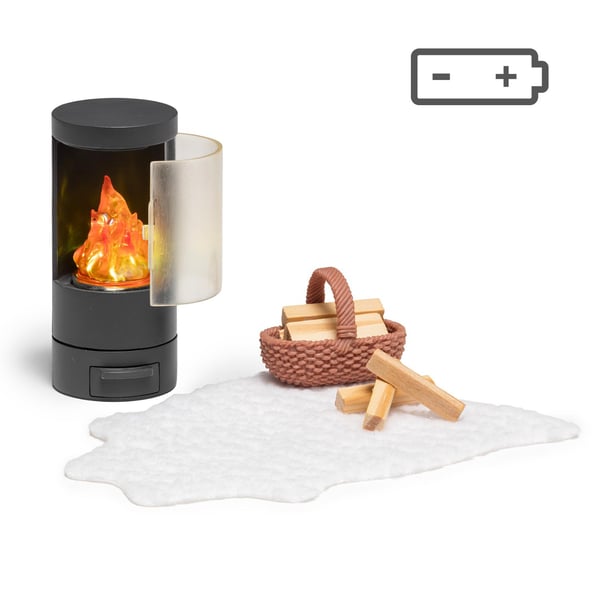 Lundby Braskaminset med ljus