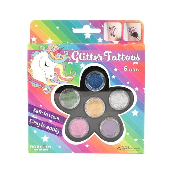 Glitter Tatoveringer 6 farver