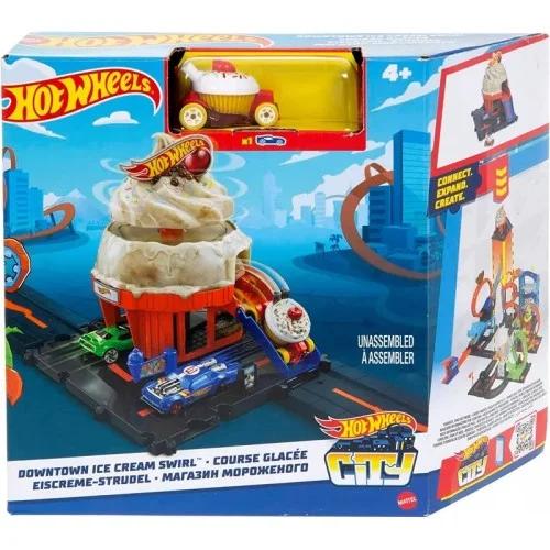 Hot Wheels City Downtown Ice Cream Swirl -leikkisetti