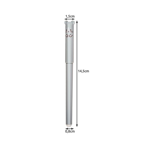 Slettbare blekkpenner med dyremotiver - 4-pakning