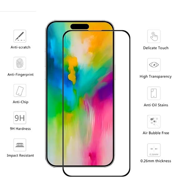2 stk Herdet glass iPhone 16/16 Pro/16 Pro Max - Skjermbeskyttelse