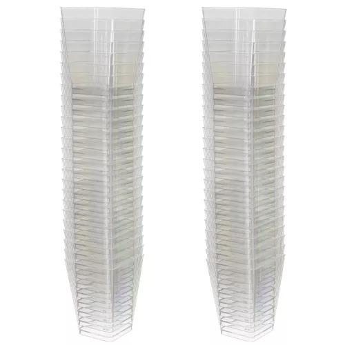 Firkantede plastbegre – 120 ml, 50-pakning for elegante desserter