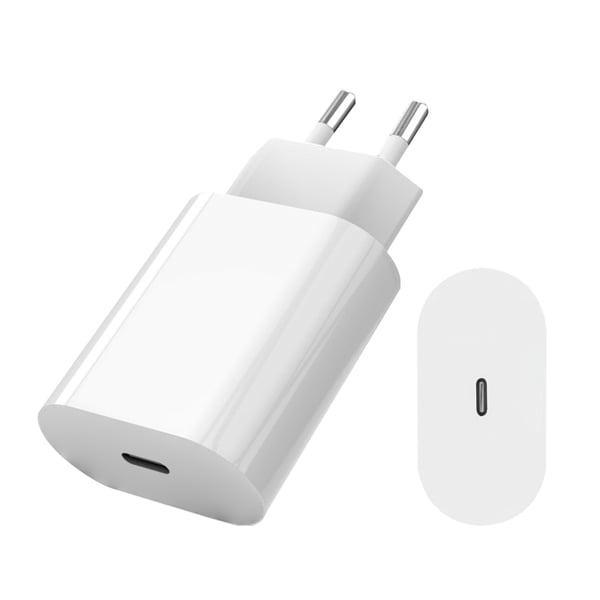 Oplader Hurtigoplader kompatibel med Iphone - Adapter + Kabel 20W USB-C 2m