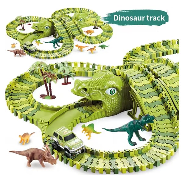 Stor Bilbana för Barn - Dinosaurie 240 delar – Stort lekset bil & dinosaurier