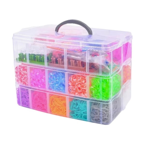 Mega kit Loom Bands - 4500 stk med tilbehør Mega kit Loom Bands - 4500 stk med tilbehør