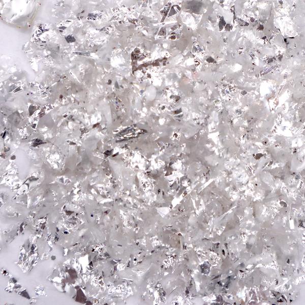 Negleglitter - Flakes / Mylar - Hvit is - 8ml - Glitter