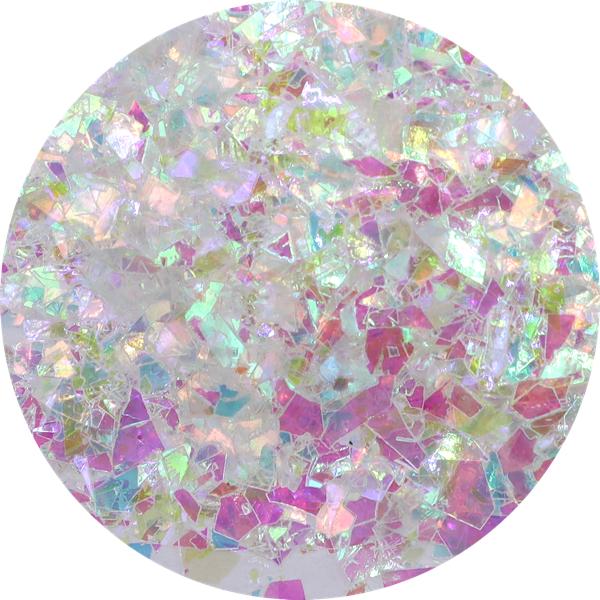 Negleglitter - Flakes / Mylar - Hvit regnbue - 8ml - Glitter