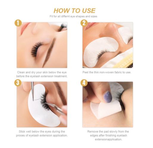 10 par øjenplastre, øjenpuder, eyelash extensions