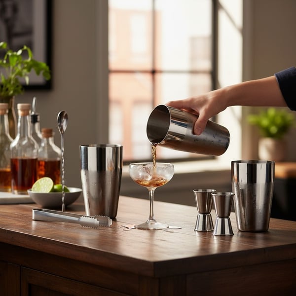 10-delt cocktailsæt, barsæt, shaker 700ml - Rustfrit stål