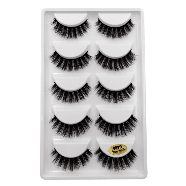 5 par falske øyevipper - 3D faux mink - G600