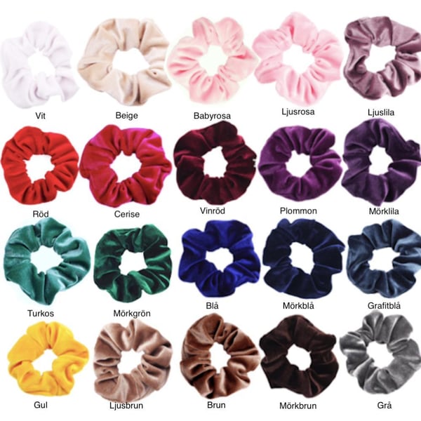 Store fløyelshår Scrunchies, hårbånd, hårbånd, hårbånd