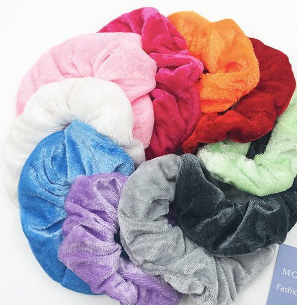 Store fløyelshår Scrunchies, hårbånd, hårbånd, hårbånd