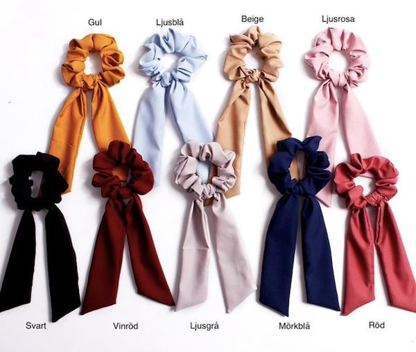 Hårbånd, hår Scrunchies med skjerf, hårbånd, hårbånd