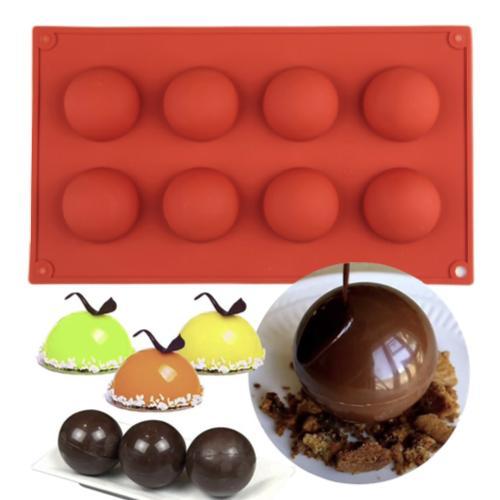 Silikoneform - Kugle/halvkugle 6/8/15/24 - Is/chokolade/geléform