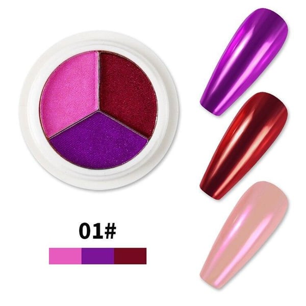 Magic Mirror Solid Nail Glitter Powder - Pigment - Negledekorasjoner