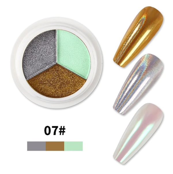 Magic Mirror Solid Nail Glitter Powder - Pigment - Negledekorationer