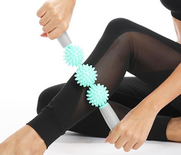 Gym 3 Point Spiky Ball Muskel Massasje Roller Yoga Stick Body