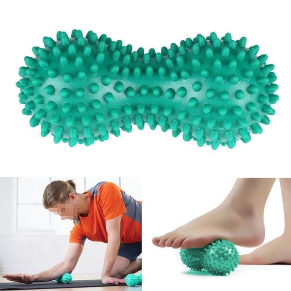 2stk Spiky Ball peanøtt Muskel Massasje Roller Yoga Stick Body