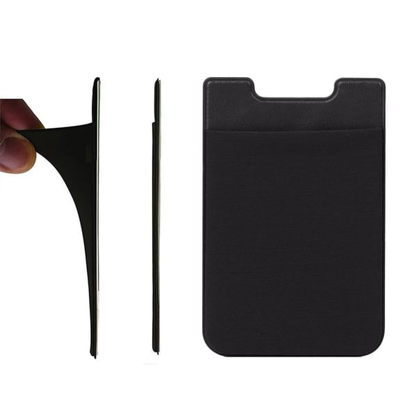 2-pack Universal Mobil lommebok/kortholder - Selvklebende sort