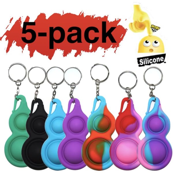 5-pack Enkel fordypning, MINI Pop it Fidget Finger Leketøy / Leketøy - CE