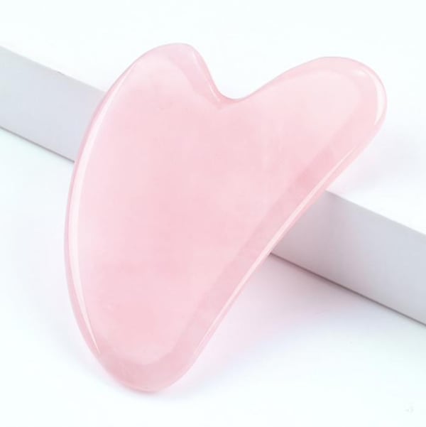 Naturlig Gua Sha Jade Rose Quartz Stone Face Board Tool -