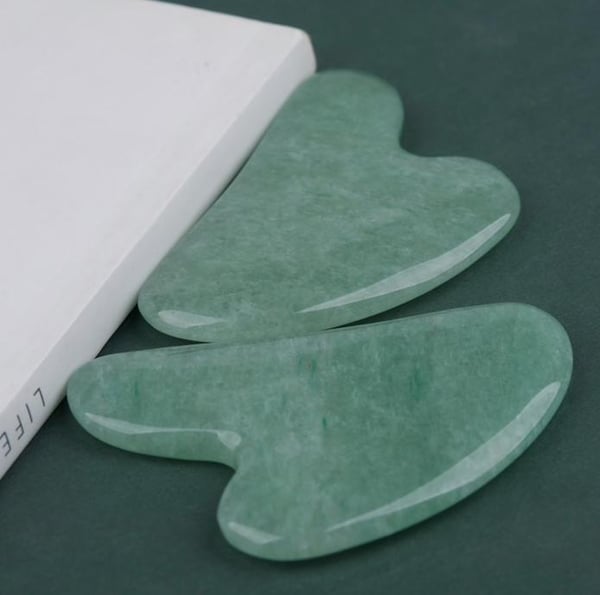 Naturlig Gua Sha Jade Rose Quartz Stone Face Board Tool -