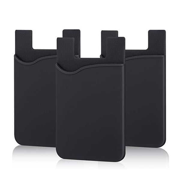 2-pack Universal Mobil lommebok/kortholder - Selvklebende sort