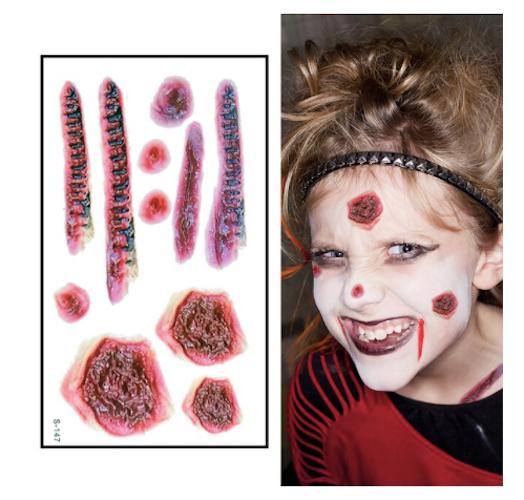 Halloween - Sår tatovering / tatovering klistermærker
