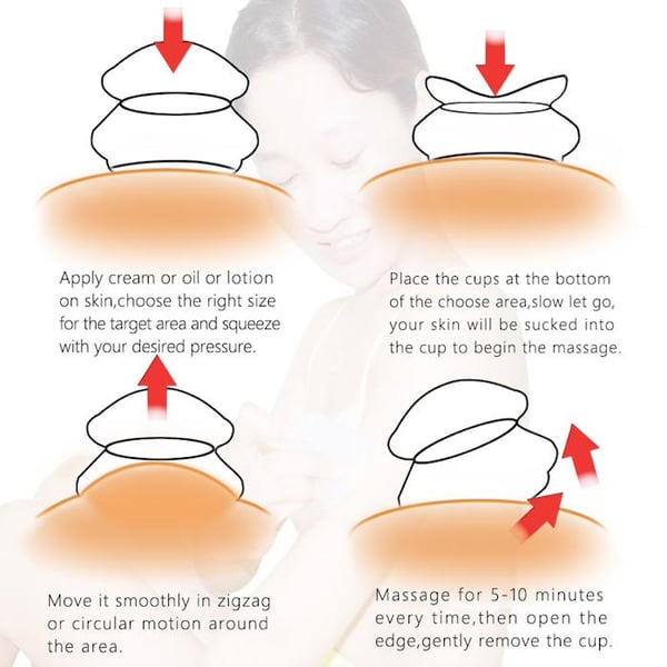 Cupping til helkropsmassage - 4-pak - XS-L