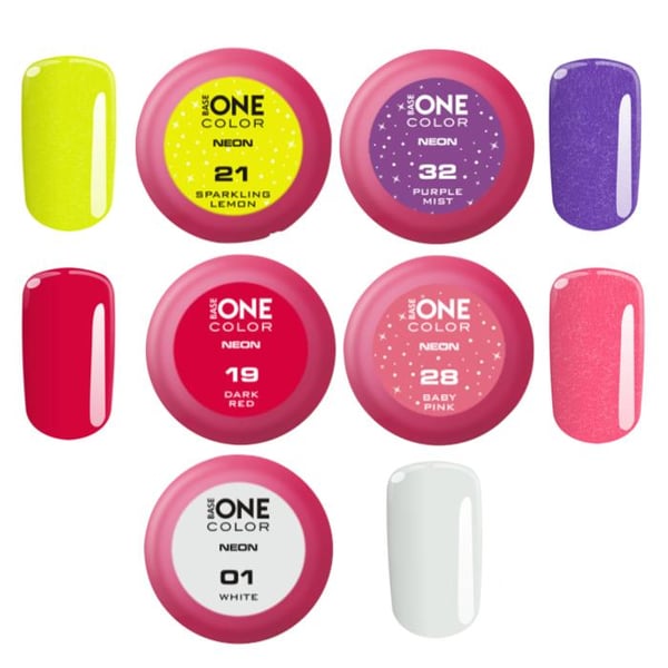 5 kpl Base one - Neon - Setti 5g UV geeli