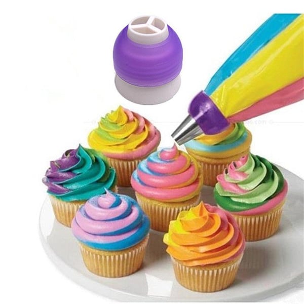 3-delt spritttyll for baking - Lag flerfarget bakevarer