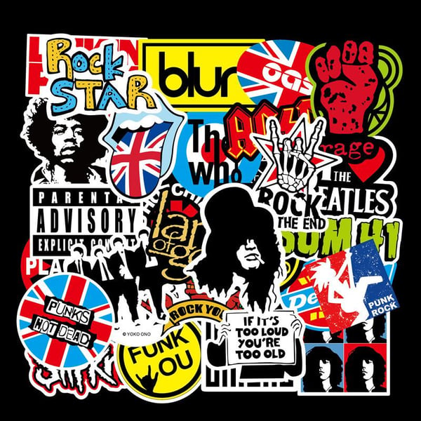 100 stk Fashion Graffiti Stickers Vandtæt Laptop Skøjte - Rock