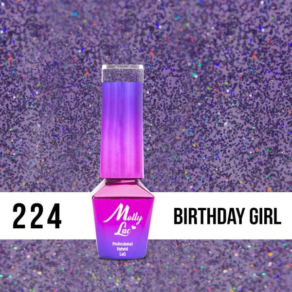 Mollylac - Gelelakk - Winter Crystalize - Nr224 - 5g UV gel/LED