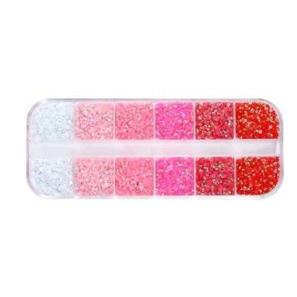 Nageldekoration rhinestones glitter 12 fack ca 1000 st